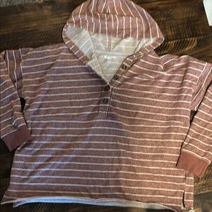 Maurices Textured Knit Sweater in Pink and Cream